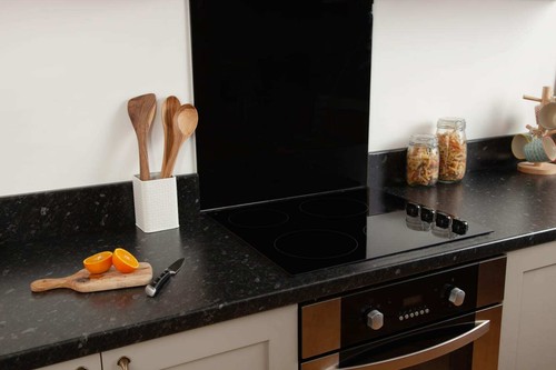 Black granite laminate kitchen - black,