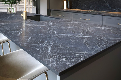 Dark grey marble compact - grey,