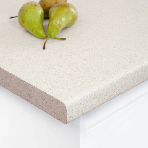 White quartz laminate worktop - white,